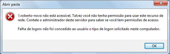 falha de logon